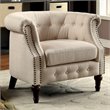 Furniture of America Sofi Contemporary Fabric Upholstered Accent Chair in Ivory