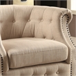 Furniture of America Sofi Contemporary Fabric Upholstered Accent Chair in Ivory