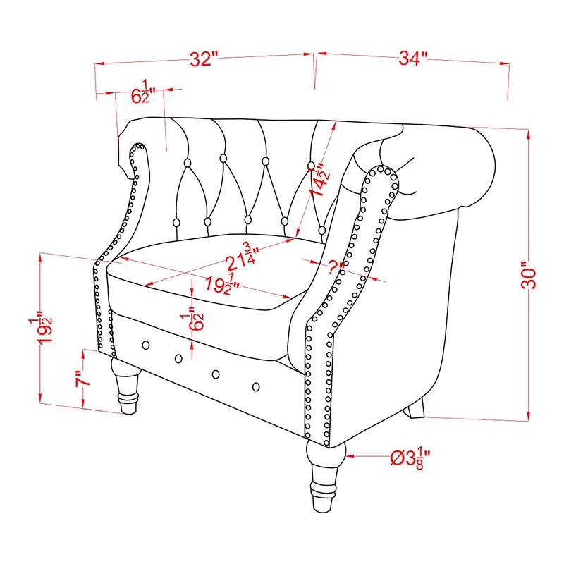 Furniture of America Sofi Contemporary Fabric Upholstered Accent Chair in Ivory