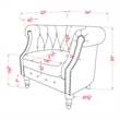 Furniture of America Sofi Contemporary Fabric Upholstered Accent Chair in Ivory