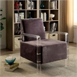 Furniture of America Jaz Contemporary Fabric Upholstered Accent Chair in Gray