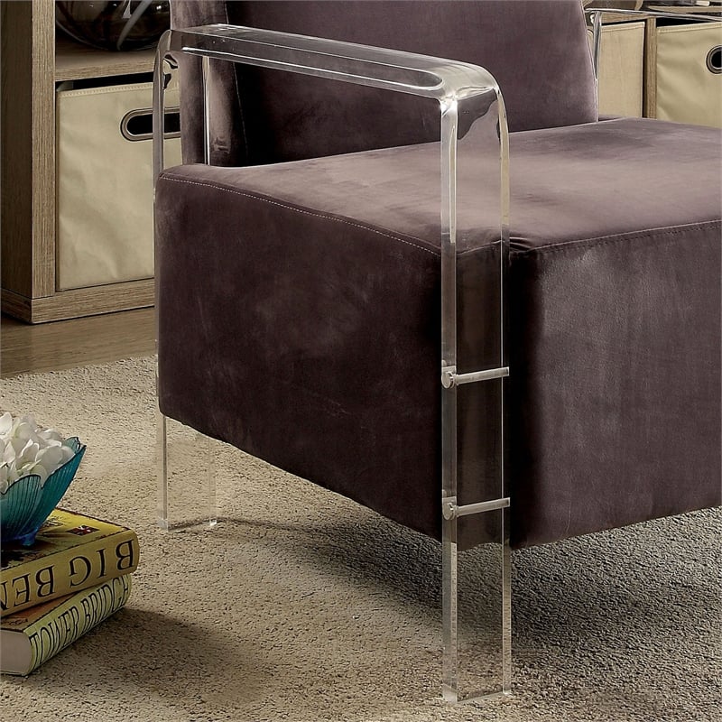 Furniture of America Jaz Contemporary Fabric Upholstered Accent Chair in Gray
