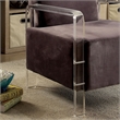 Furniture of America Jaz Contemporary Fabric Upholstered Accent Chair in Gray