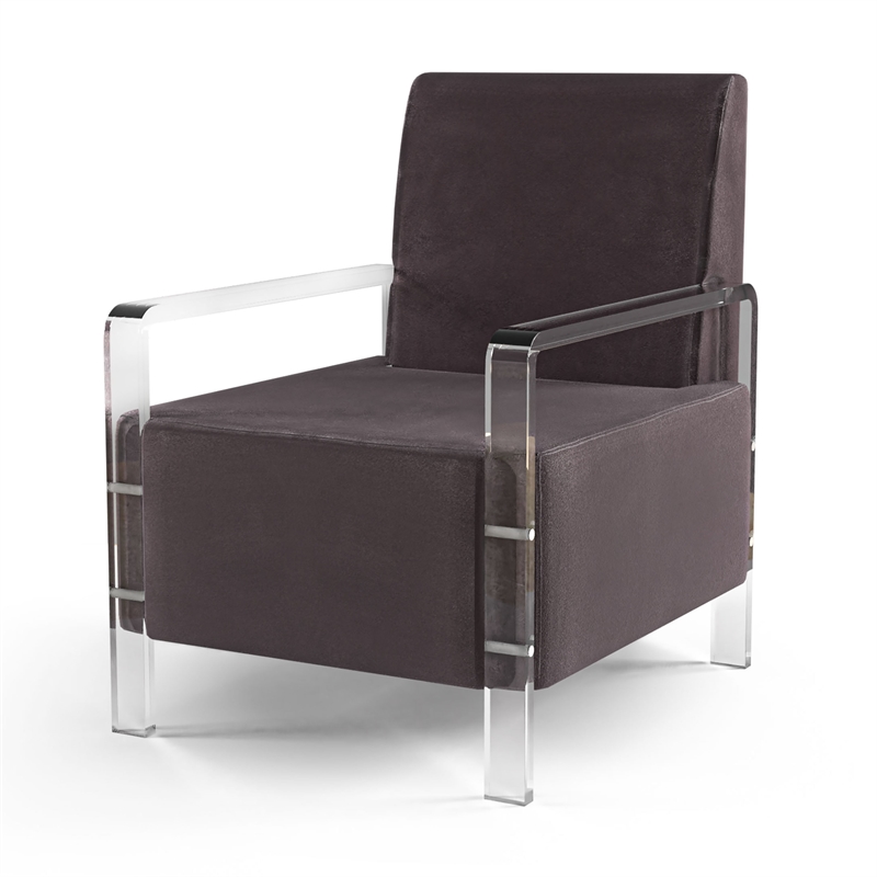 Furniture of America Jaz Contemporary Fabric Upholstered Accent Chair in Gray