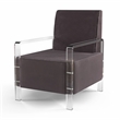 Furniture of America Jaz Contemporary Fabric Upholstered Accent Chair in Gray
