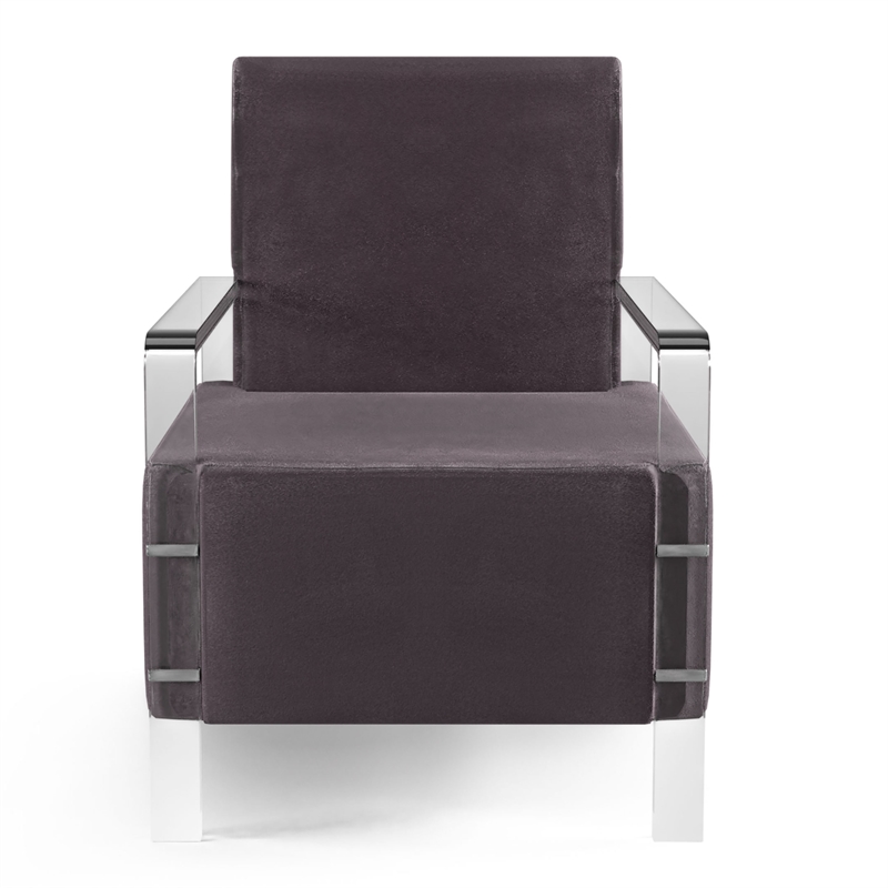 Furniture of America Jaz Contemporary Fabric Upholstered Accent Chair in Gray
