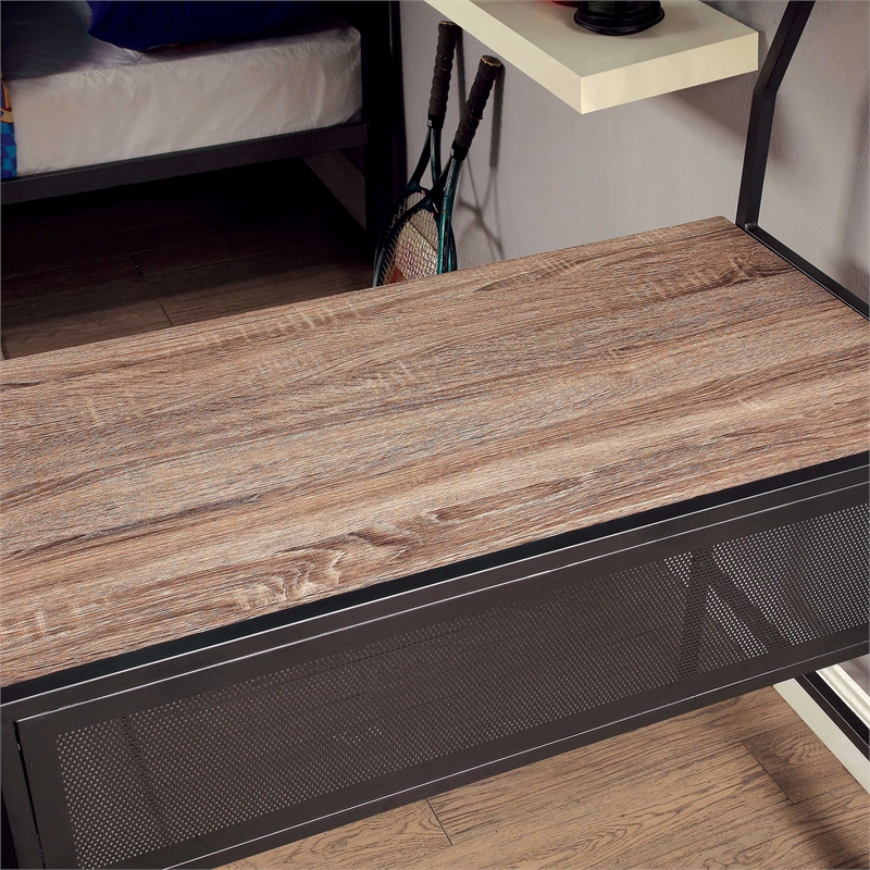 Furniture of America Dax Metal Triple Twin Bunk Bed in Gray and Silver