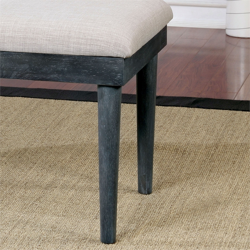 Furniture of America Dot Mid-Century Wood Storage Accent Bench in Weathered Gray