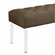 Furniture of America Paz Contemporary Fabric Tufted Bench in Brown