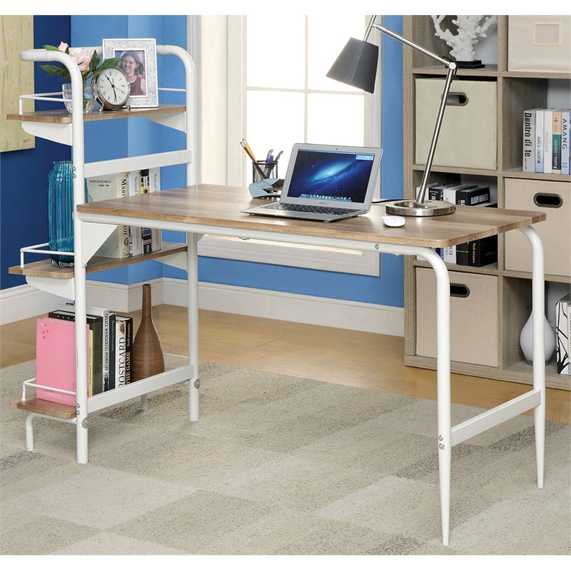 Furniture Of America Gia Bookshelf Writing Desk In White Idf Dk6099 Furniture Of America Gia Bookshelf Writing Desk In White