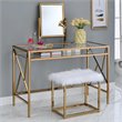Furniture of America Ian Metal 3-Piece Bedroom Vanity Set in Champagne Gold