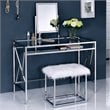 Furniture of America Ian Metal 3-Piece Bedroom Vanity Set in Chrome