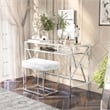 Furniture of America Ian Metal 3-Piece Bedroom Vanity Set in Chrome