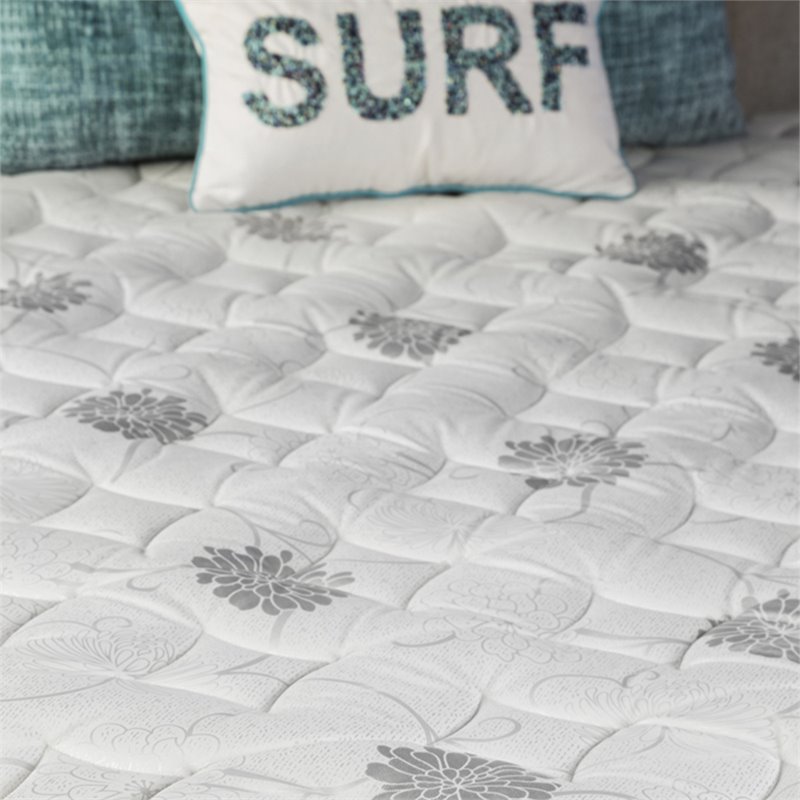 Furniture of America Kya Fabric 9-Inch Cal King Euro Top Mattress in White