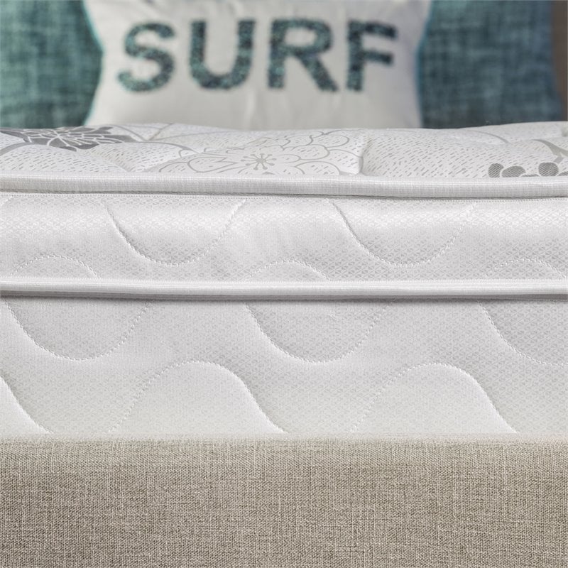 Furniture of America Kya Fabric 9-Inch Cal King Euro Top Mattress in White