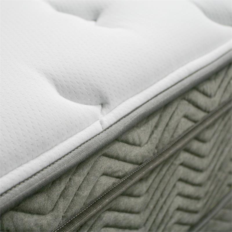 Furniture of America Jes Edge Fabric King Pocket Coil Mattress in White