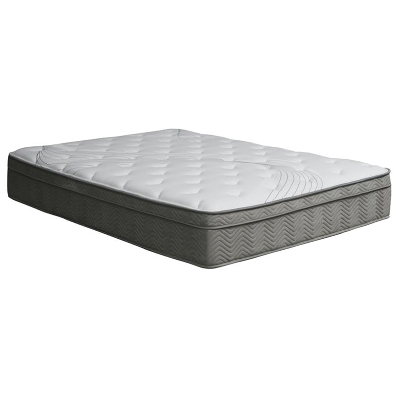 Furniture of America Jes Edge Fabric King Pocket Coil Mattress in White