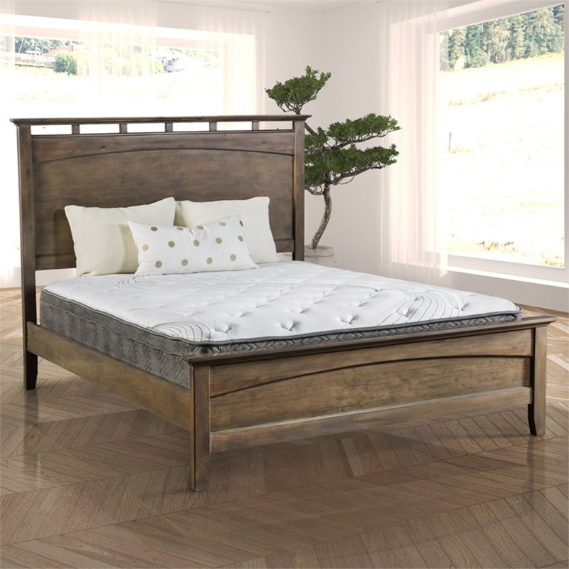 Furniture of America Jes Edge Fabric Queen Pocket Coil Mattress in White