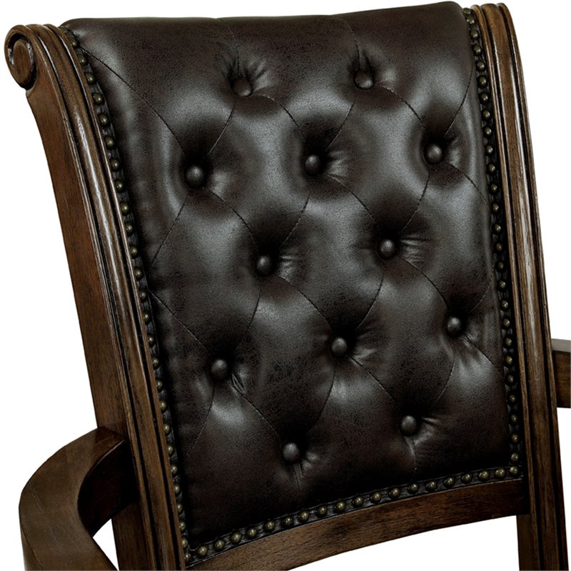 Furniture of America Izi Contemporary Wood Adjustable Game Chair in Brown