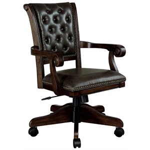 furniture of america izi contemporary wood adjustable game chair in brown