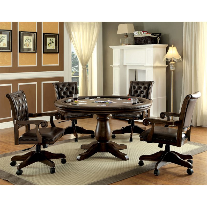 Furniture Of America Izi Contemporary, Round Game Table And Chairs