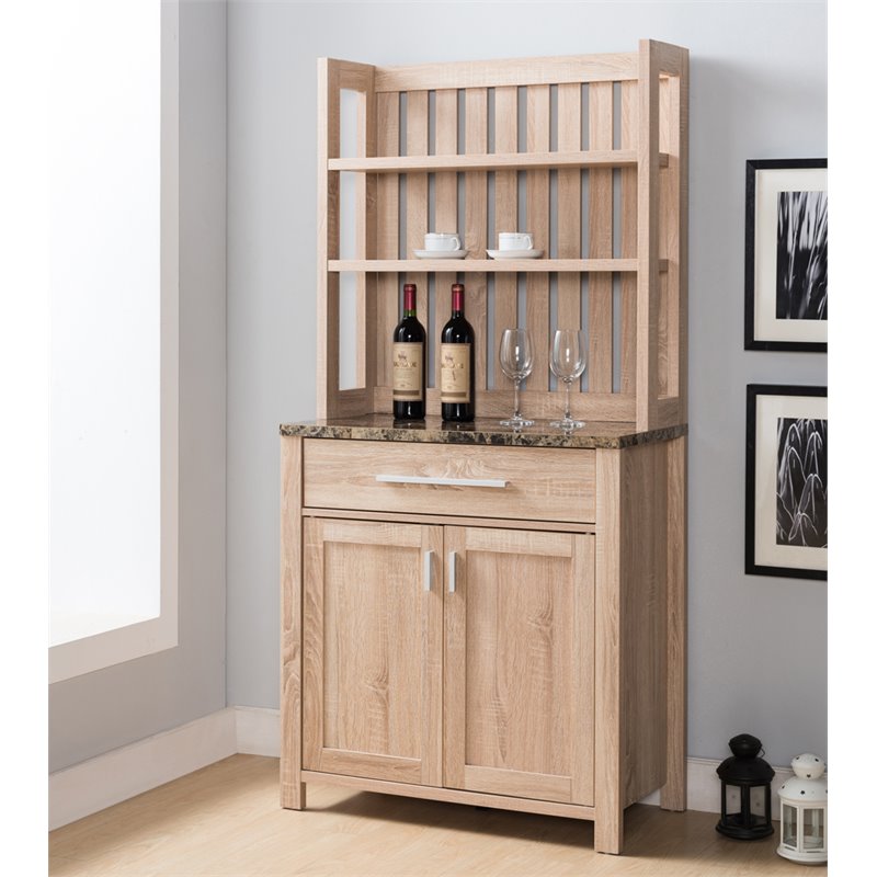 Furniture of America Rye Wood MultiStorage Baker Rack in Weathered