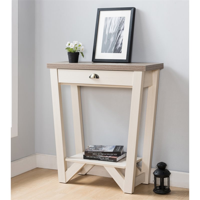 Furniture Of America Iga Wood 1 Drawer, Light Wood Console Table With Drawers