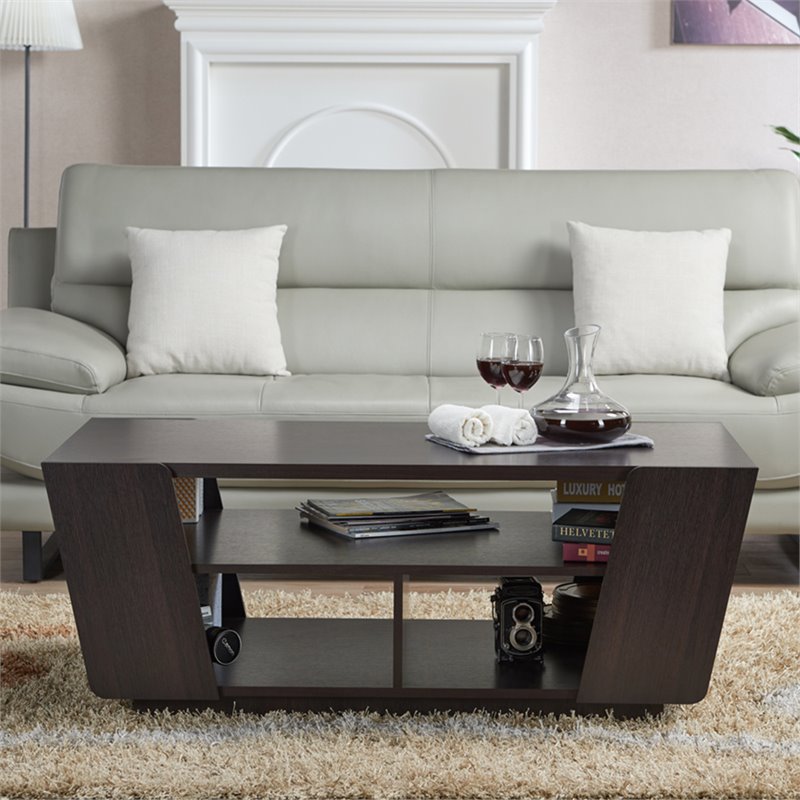 Furniture Of America Dev Modern Wood Storage Coffee Table In Espresso Ynj 1699c5