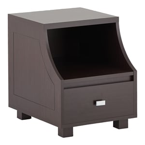 Furniture of America Moshe Modern Wood Storage End Table in Walnut