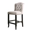Furniture of America Sinuata Rustic Fabric Bar Chair in Beige (Set of 2)