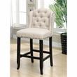 Furniture of America Sinuata Rustic Fabric Bar Chair in Beige (Set of 2)
