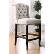 Furniture of America Sinuata Rustic Fabric Bar Chair in Beige (Set of 2)
