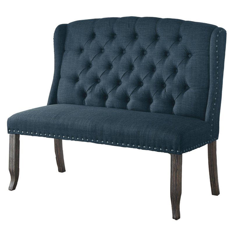 Furniture of America Sinuata Fabric Tufted 2Seater Loveseat Bench in