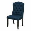 Furniture of America Sinuata Fabric Tufted Side Chair in Blue (Set of 2)
