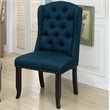 Furniture of America Sinuata Fabric Tufted Side Chair in Blue (Set of 2)