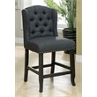 Furniture of America Sinuata Fabric Gray Wingback Counter Chair (Set of 2)