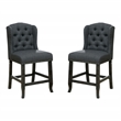 Furniture of America Sinuata Fabric Gray Wingback Counter Chair (Set of 2)