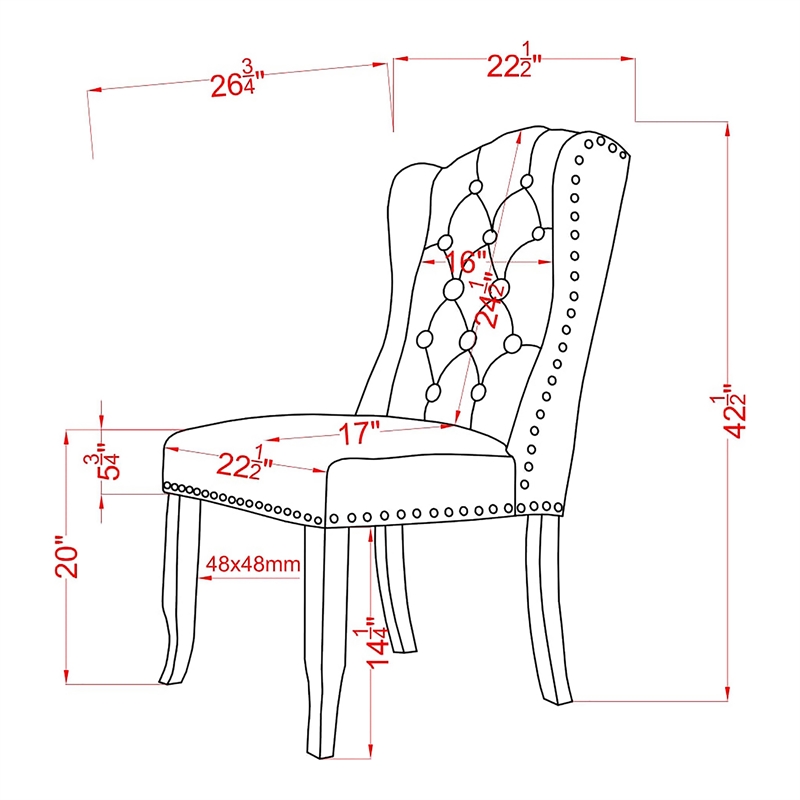 Furniture of America Sinuata Fabric Tufted Side Chair in Gray (Set of 2)