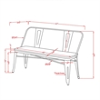 Furniture of America Mayfield Industrial Metal Base Dining Bench in White