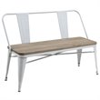 Furniture of America Mayfield Industrial Metal Base Dining Bench in White