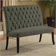 Furniture of America Landon Transitional Fabric Tufted Loveseat Bench in Gray