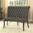 Furniture of America Landon Transitional Fabric Tufted Loveseat Bench in Gray