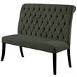Furniture of America Landon Transitional Fabric Tufted Loveseat Bench in Gray