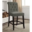 Furniture of America Landon Fabric Tufted Pub Chairs in Gray (Set of 2)