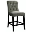 Furniture of America Landon Fabric Tufted Pub Chairs in Gray (Set of 2)