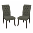 Furniture of America Landon Fabric Side Chair in Gray and Black (Set of 2)