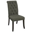 Furniture of America Landon Fabric Side Chair in Gray and Black (Set of 2)