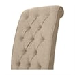 Furniture of America Landon Fabric Tufted Pub Chairs in Ivory (Set of 2)