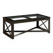 Furniture of America Pyxel Contemporary Glass Top Coffee Table in Black
