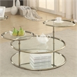 Furniture of America Loli Metal Tiered Coffee Table in Gold Champagne